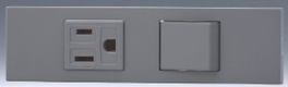 神保電器 【NKシリーズ】【 KAG-2528 SG ソリッドグレー 】家具・機器用 接地コンセント＋3路スイッチセット