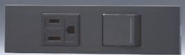 神保電器 【NKシリーズ】【 KAG-2544 SB ソフトブラック 】家具・機器用 接地コンセント＋3路ガイドランプ付きスイッチセット