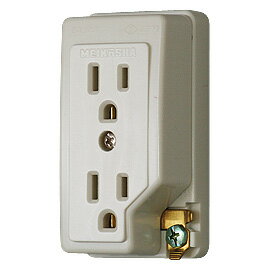 明工社【ME2743W】設備工事用配線器具 接地 露出ダブルコンセント アースターミナル付（送り端子付）