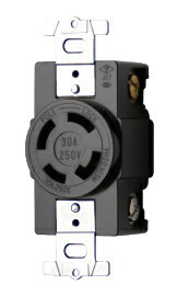 明工社【MH2879】設備工事用配線器具 接地3P 30A 250V 引掛 埋込コンセント L15-30R