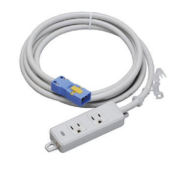 明工社【MR7702NT3】 横形OA用接地タップ2コ口 パイロットランプ、マグネット付 VCT 3m 【ハーネスプラグ付タイプ】