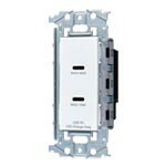 パナソニック【 WTL1488W 】アドバンスシリーズ埋込充電用USBコンセント2ポート(最大60W)(USB-C)(金属枠付)(セラミックホワイト)