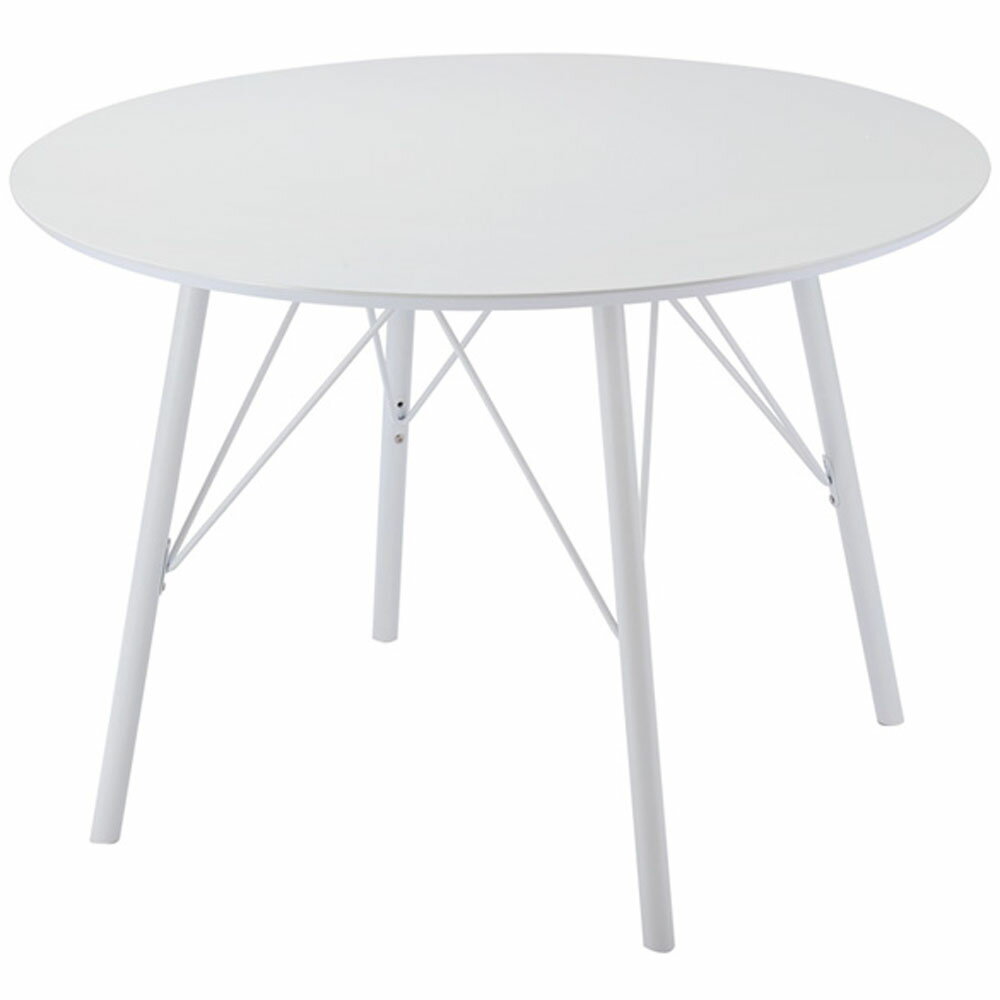 ダイニングテーブル テーブル ダイニング 円形 おしゃれ かわいい ホワイト ラウンド 幅105cm あずま工芸 Fresco フレスコ TDT-1381 4人掛け 丸テーブル 食卓 アジャスター付 白