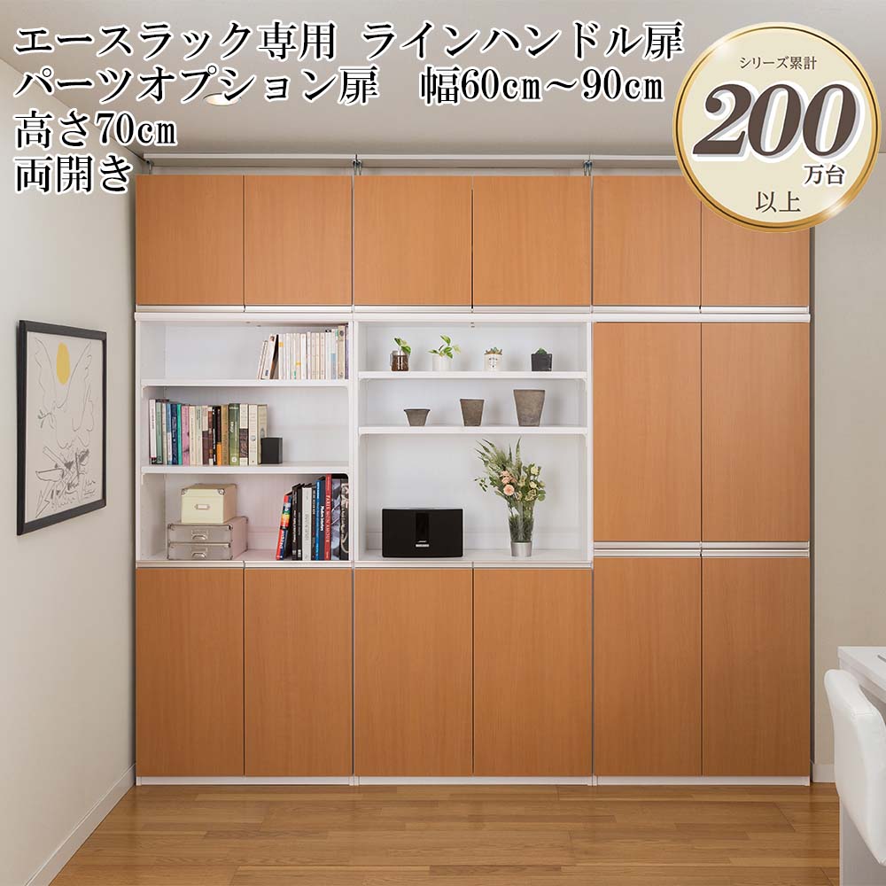 大洋 エースラック/カラーラック パーツオプション 本体用扉 ラインハンドルタイプ 幅60～90cm 高さ70cm