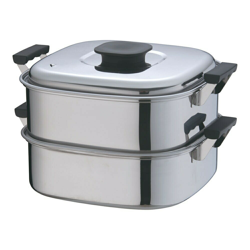 桃印18-0角型蒸器22cm　2段