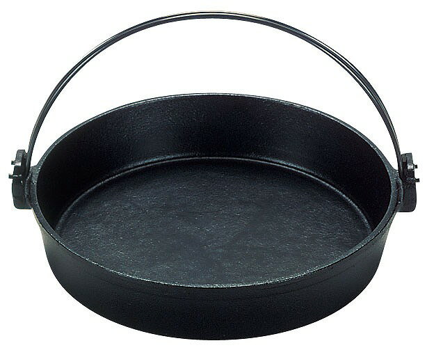 （S）鉄　すきやき鍋　ツル付（黒ぬり）26cm