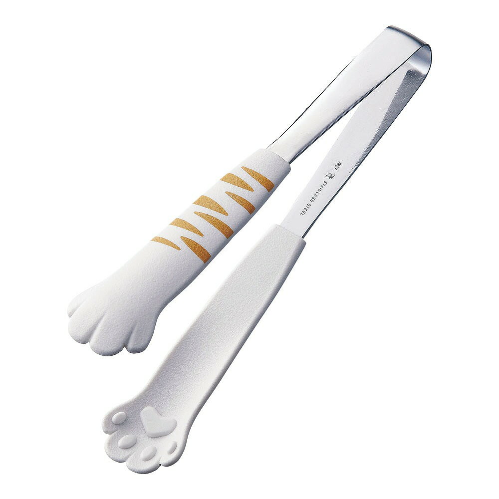 卓上トング　きゃっちだにゃんとら　白