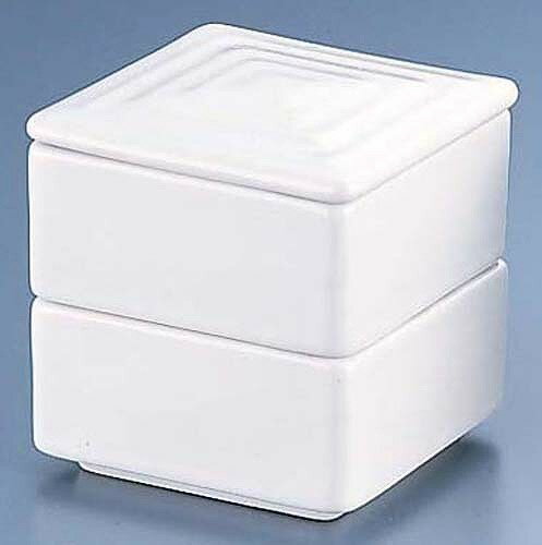 角型　二段重　白Y-020