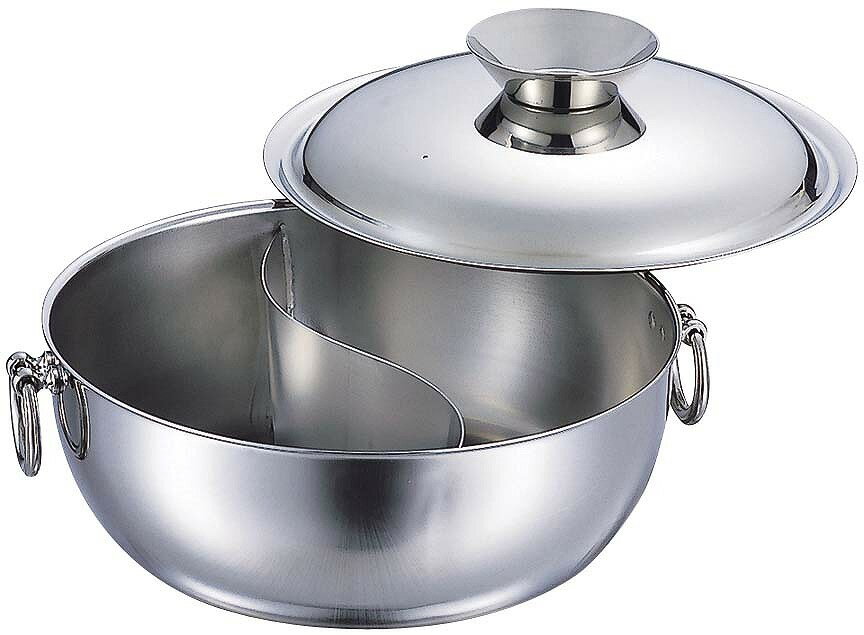 SW電磁用しゃぶしゃぶ鍋　仕切付25（STハンドルツマミ）