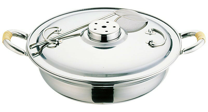 桃印18-0しゃぶしゃぶ鍋（共柄アク取り付）