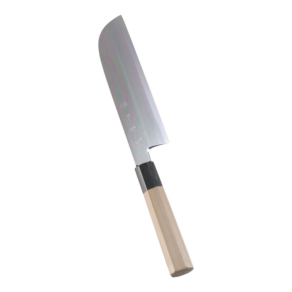 SA佐文　銀三鏡面仕上　鎌型薄刃19．5cm