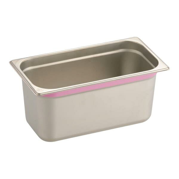 商品説明商品名：DO−EN18−8カラーラインGNパン 1／3　150mm　ピンク品番：AGS2545サイズ,深さ,カラー,間口×奥行×深さ(外寸mm),容量(L)1/3,150,ピンク ,325×176×150, 5.5JANコード：4905001603358仕様：1／3　150mm　ピンク商品説明---カラーライン部:シリコン樹脂塗装塗装部耐熱温度:300℃●塗装部は加熱時での光沢低下少なく、耐変色性に優れています。●食材別の色分け管理ができます。