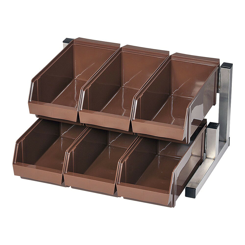 TKG　18-8スマート　オーガナイザー2段3列（6ヶ入）　ブラウン