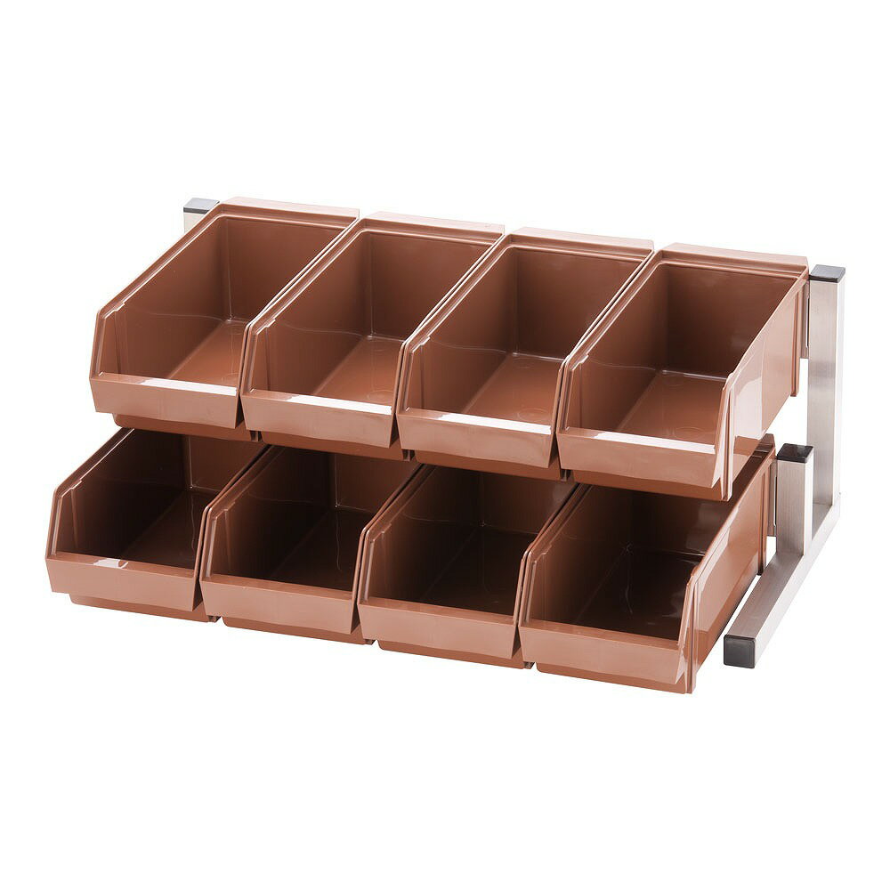 TKG　18-8スマート　オーガナイザー2段4列（8ヶ入）　ブラウン