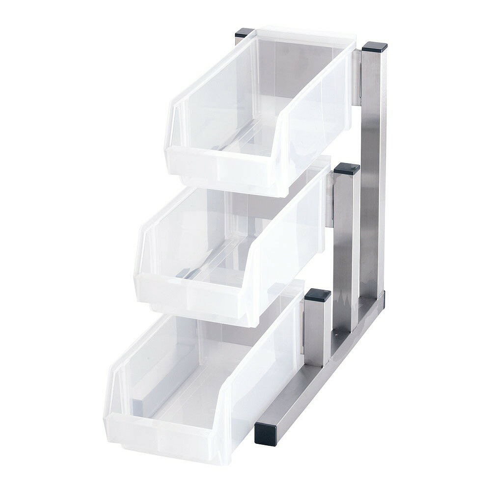 TKG　18-8スマート　オーガナイザー3段1列（3ヶ入）　ブラック