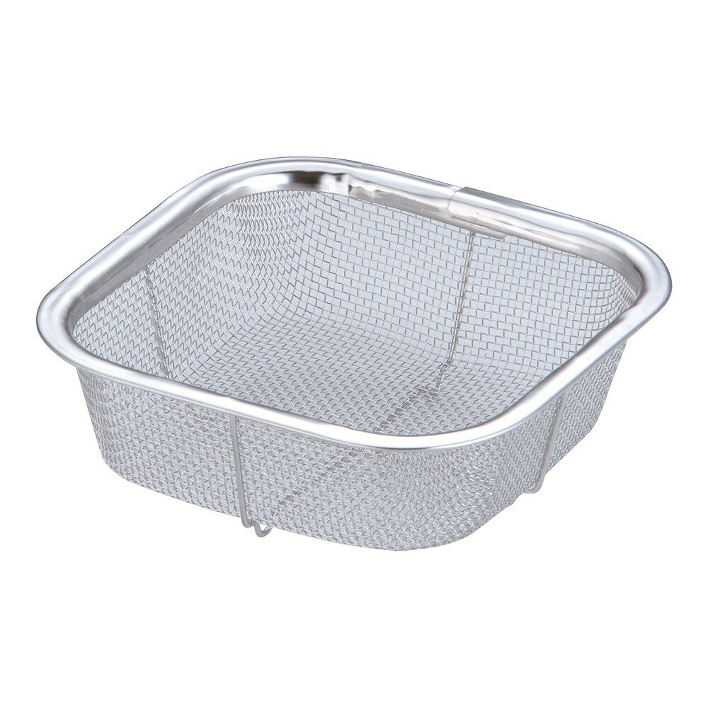 18-8ミニ角ざる13cm