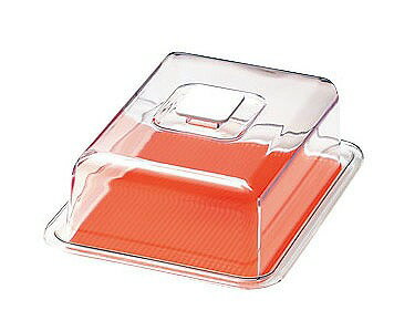 クリア　ラブリーハット　角ケーキ中　オレンジ