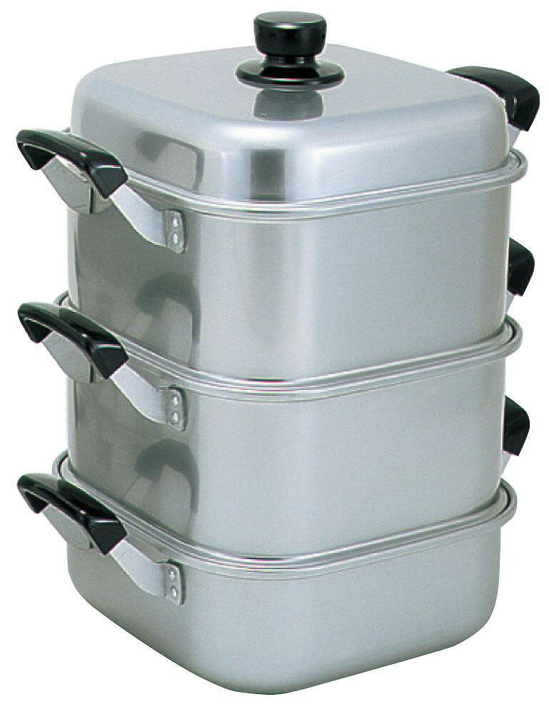 アルマイト角型蒸器26cm　二重