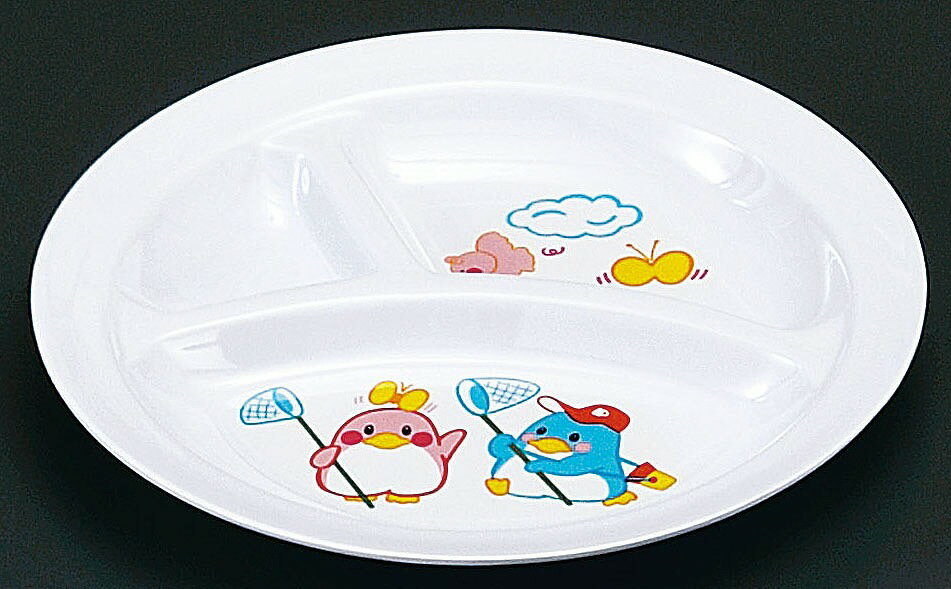 メラミンお子様食器「ベン＆ベティー」BB-1　　　丸ランチ皿（大）(3)