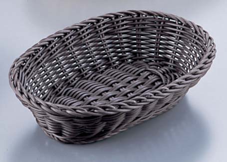 樹脂バスケット　小判　91-007C40　こげ茶