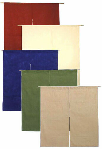 半間のれん　綿麻無地　001－04 ボルドー