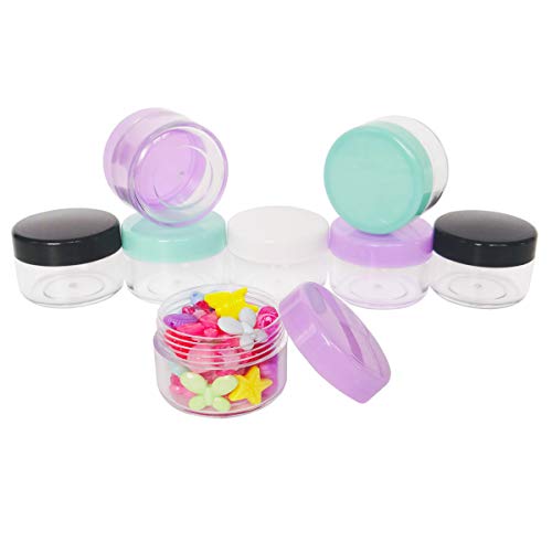 12個セット 15ml クリーム用容器 透明詰め替え可能化粧品容器 多色蓋付き 小分けケース Wopanxye