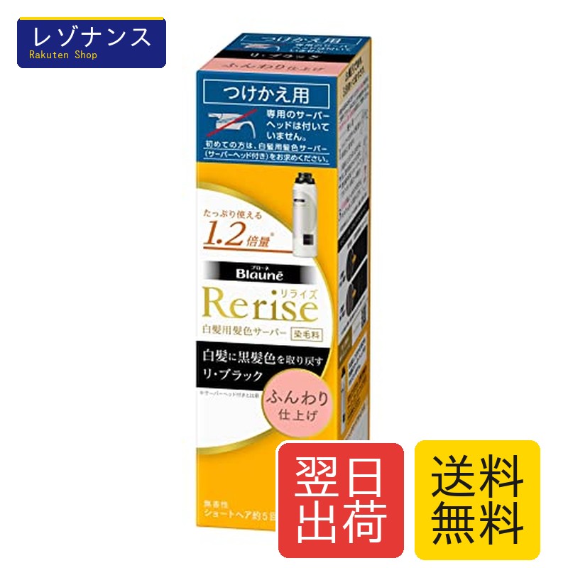 リライズ 白髪用髪色サーバー リ・ブラック (自然な黒さ) ふんわり仕上げ 男女兼用 つけかえ用 190g