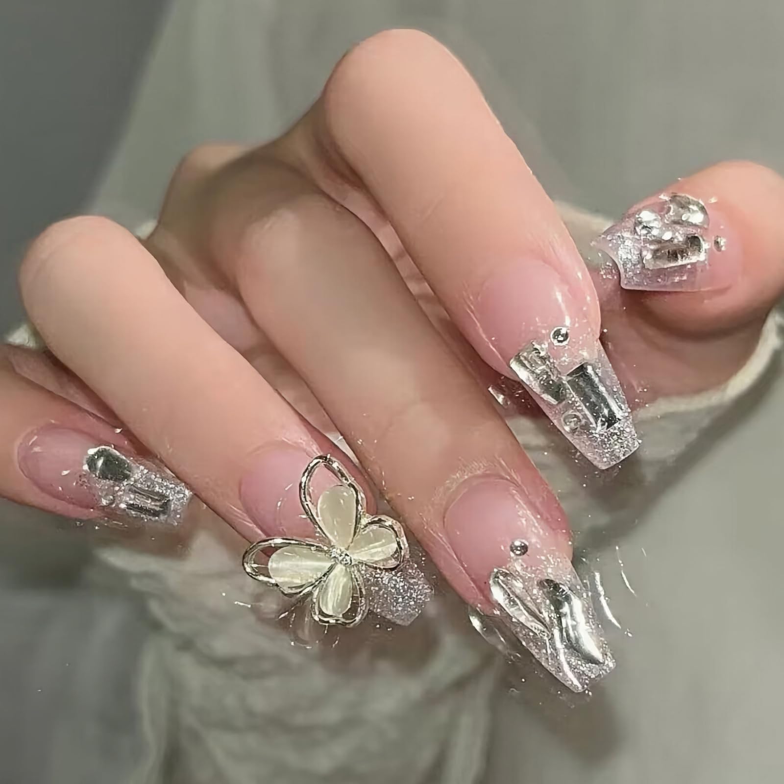 レゾナンスのネイルチップ BEYOURCHOI コーヒーべっ甲 ロング 24枚セット 成人式 nails 韓国 おしゃれ BY05 beyourchoi｜アングル3