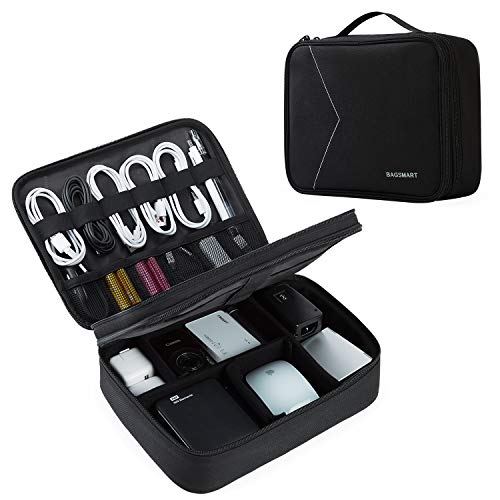 [BAGSMART]ケーブルオーガナイザーバッグ ガジェットポーチ ガジェットケース ガシェット収納ポーチ トラベルポーチ 小物入れ ケーブル収納 仕切り 二層構造 撥水 大容量 手提げ 持ち運び 旅行 n-gifted-10206265 レゾナンス サンプル画像2