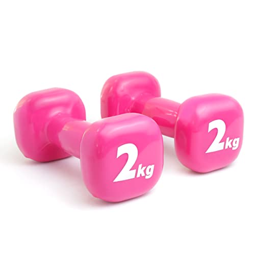 [マラソン期間中ポイント5倍]ダンベル 2kg ×2個 かわいい ピンク 鉄アレイ 高耐久性 安全設計