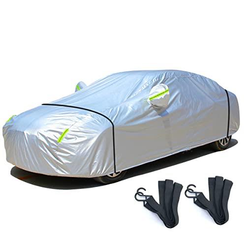 LINFEN 車 カバー 防水性アップ ボディカバー カーカバー 自動車カバー 防水防塵防輻射紫外線 黄砂対策 耐強風 強力…