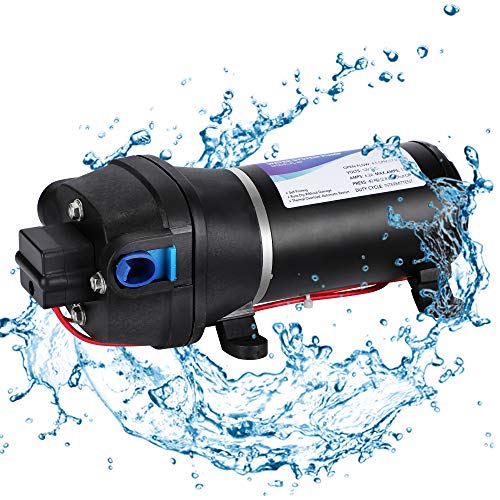 NEWTRY 給水 排水ポンプ 12V ダイヤフラムポンプ 自吸式ウォーターポンプポンプ RV水道水ポンプ 自動スイッチ 大流量 17L/min (12V)