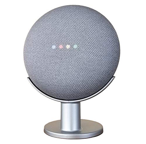 Mount Genie ペデスタル Nest Mini (第2世代) Google Home Mini (第1世代) | サウンドと外観を向上 | 清潔なマウントホルダースタンド ミニ用 (シルバー)