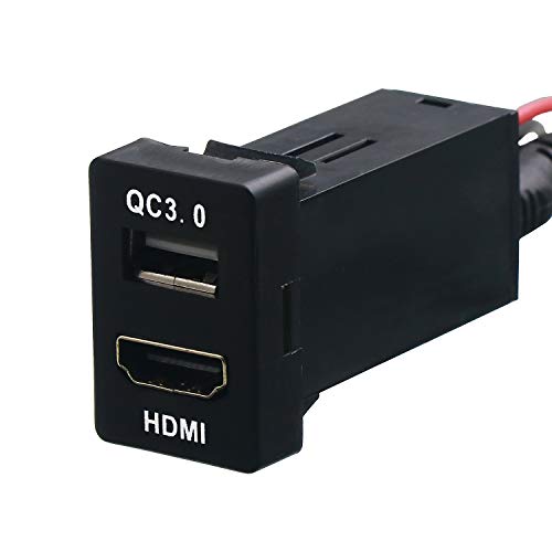 TOYOTA トヨタ車系用 HDMI接続ユニット 入力ポート QC3.0急速充電USBポート オーディオパーツ スイッチホールパネル