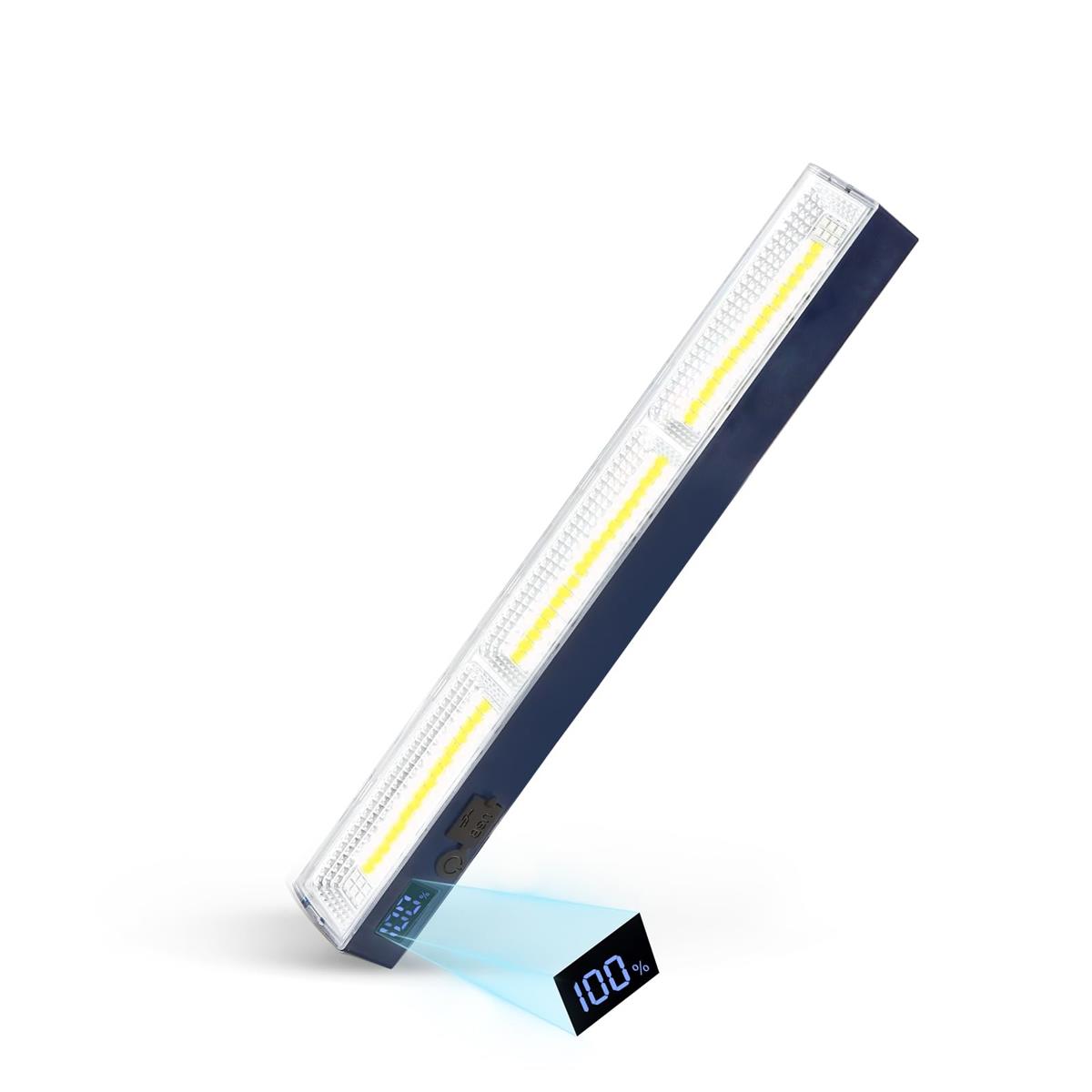 LEDライト 充電式 作業灯 マグネット付き 5000mAh 残量表示 三色切替 無段階調光 USB充電 屋内外 多用途ライト 30.2cm