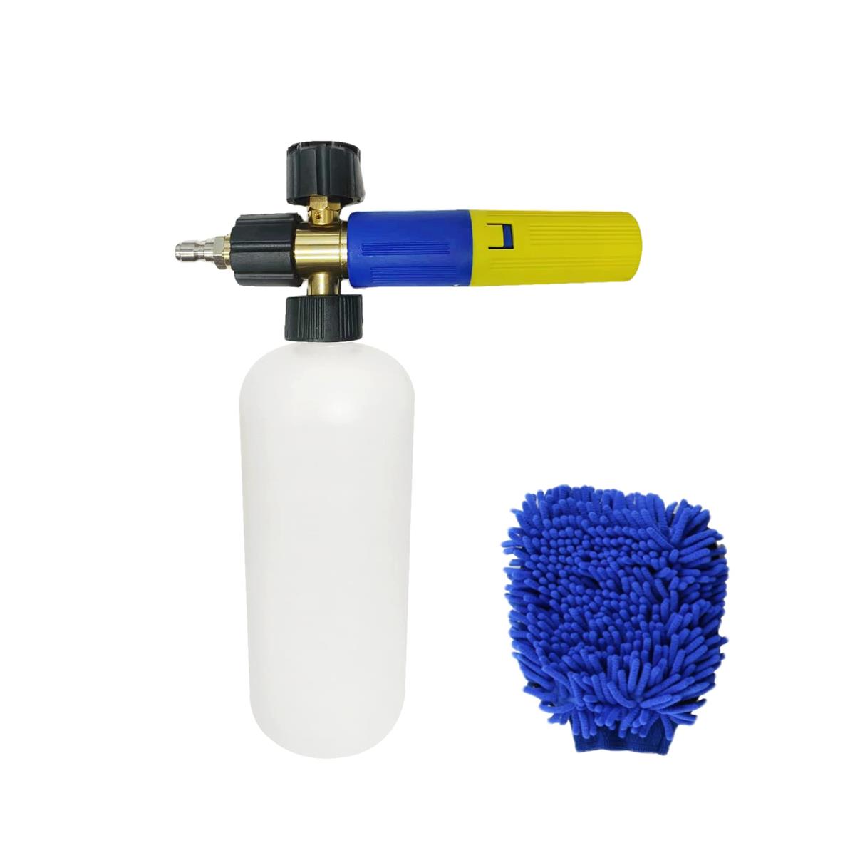 ankon フォームガン フォームキャノン 1.0L 泡洗車 フォームガン 1/4クイックカップリング対応 ケルヒャー ショートガン用フォームガン もこもこ洗車可能ケルヒャー泡フォームガン 高圧洗浄ノズル 洗車 フォームガン フォームキャノン 高発泡調整可能ノズル泡洗車 フォームガ