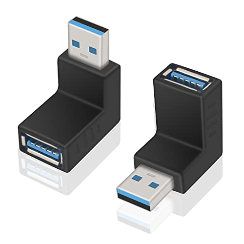 [マラソン期間中ポイント5倍]【Poyiccot】USB3.0アダプタ USB L字 USB L型 L字型 方向変換 (下向き/下向き：1種類2セット) ノーマル type L 字型角度変換/変更 USBコネクタ (下向き/下向き)