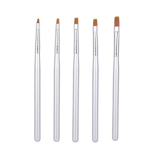 [5種類のサイズ]-このジェルネイル筆には5種類のサイズがあり、ネイルジェル、ネイルパウダー、フレークの塗布に広く使用でき、美しいネイルパターンを数秒で作成できます。[信頼できる品質]-これらのネイルブラシキットは、優れたナイロン繊維の髪と木でできており、軽量で持ちやすいです。透明なストレートチューブで、ブラシヘッドを完璧に保護します。[お手入れが簡単]-UVジェルネイルペン を使ってグリッターやジェルを塗った後、アルコールやアセトンを使って簡単に毛を拭き取り、乾いたらバッグに戻します。[幅広い用途]-これらのネイルブラシキット、毎日の使用に十分な耐久性があり、プロのサロンや家庭用DIYネイルアートに最適で、ネイルスペシャリストやネイルラーナーに適しています。[UVジェルネイルブラシキット]-UVネイルとフレンチネイル用に設計されており、絶妙な3Dペイントパターン、チェック柄、花などを描くのに役立ちます。