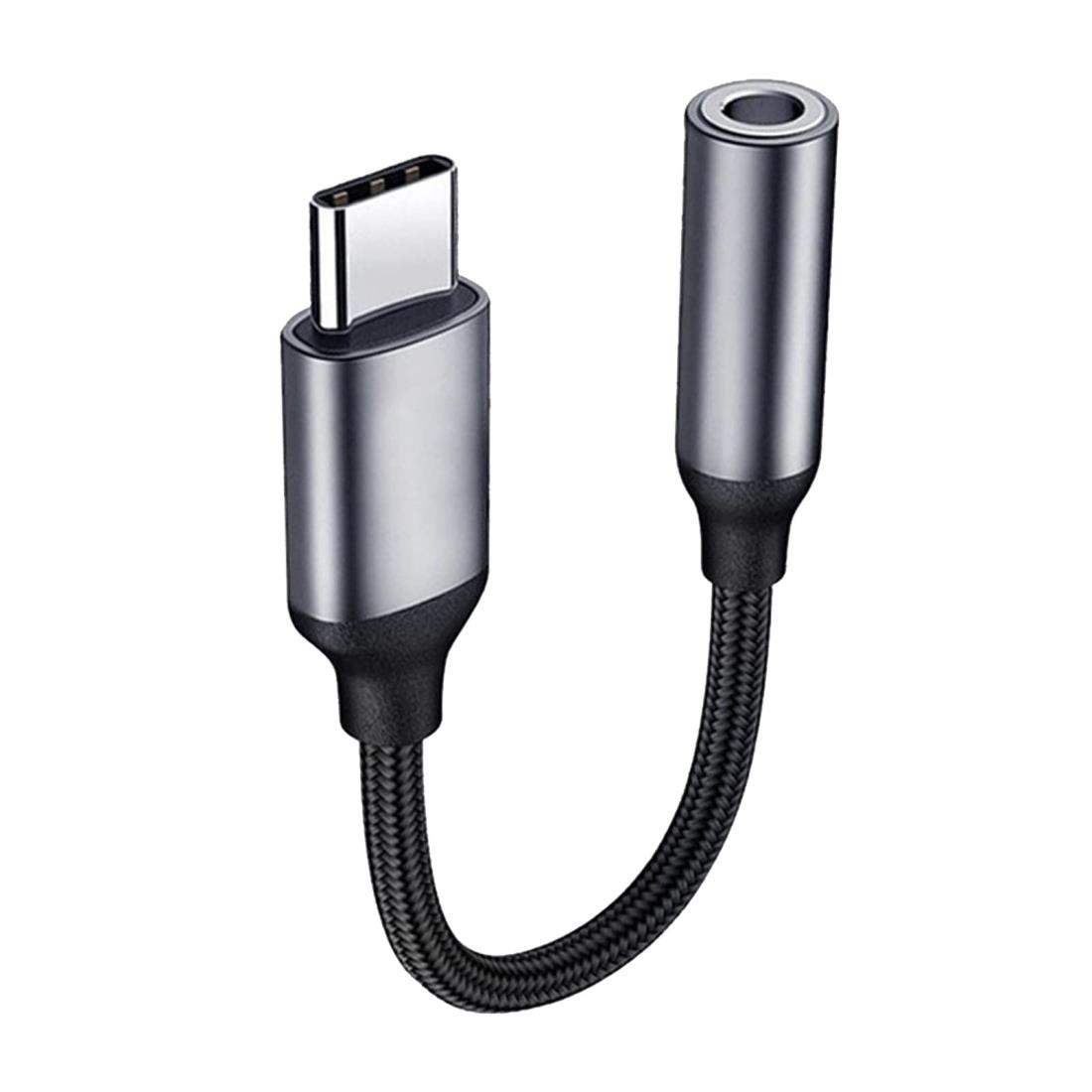 Type-c イヤホン 変換 タイプ イヤホンアダプタ 3.5mm usb-cオーディジャック 電話/音量調節/音楽 MacBookAir/Pro/iPad Pro/AndroidなどイヤホンジャックがないのType-Cポートのデバイスに対応に適用 (ブラック)