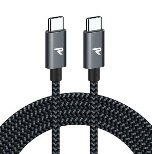 RAMPOW USB C ケーブル PD3.0対応 100W/5A 超高速充電 USB-C & USB-C ケーブル データ転送 断線防止 高耐久ナイロン タイプc ケーブル iPhone15シリーズ充電ケーブル 2m 黒