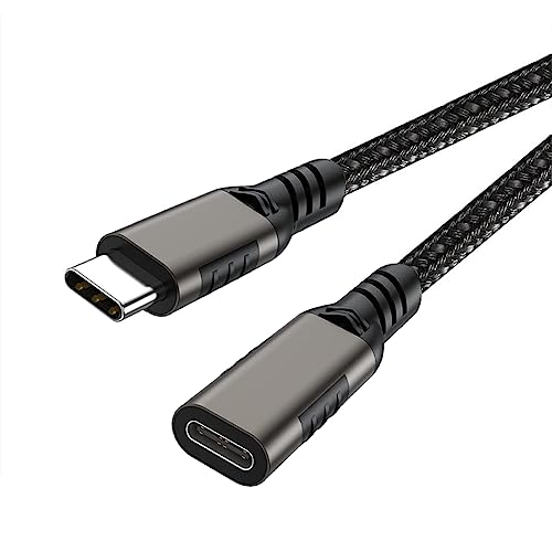 USB type C 延長ケーブル 0.2m LpoieJun USB 3.1 Gen2(10Gbps) USB C タイプc 延長コード 高速データ転送 超高耐久ナイロン編み 5A PD急速充電 アンドロイド ラップトップなど様々なusb-cデバイスに対応 usb-c 変換 Pad Pro/MacbookAir/M1 Mac mini Touchbar Dell XPS MS Sur