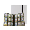 Venssu カードファイル トレカ バインダー コレクション ファイル 9ポケット バンド付き スリーブ対応 横入れ 大容量 (360枚収納, 白)
