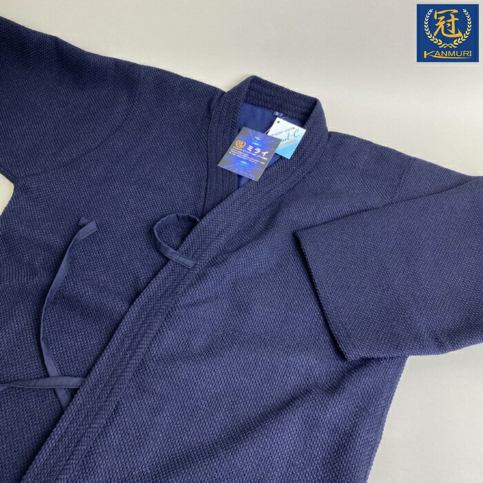 雑誌で紹介されている 剣道着 藍染風 ミライ 松勘 オールシーズン ジャージ道着 子供用 中学生用 高校生用 大人用 審査用 刺子 剣道衣 剣道 藍染 風 試合...