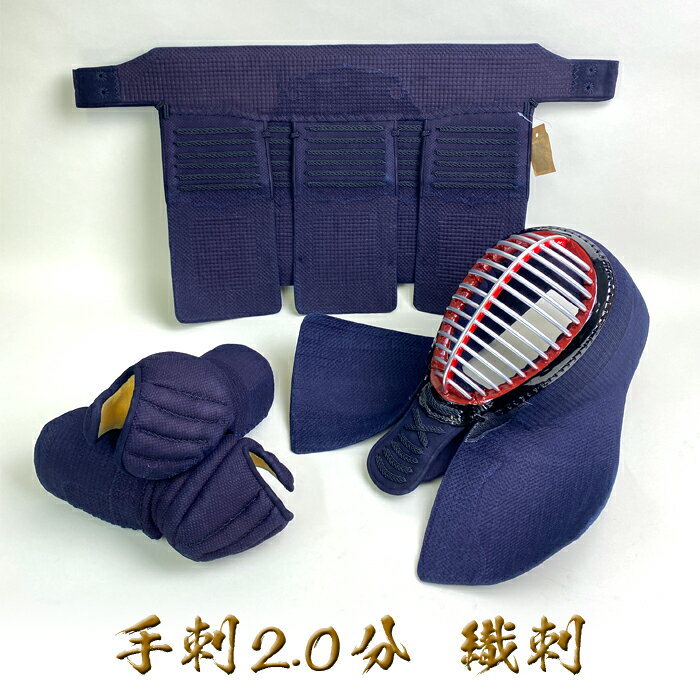 心明 【 2.0分 手刺 】 剣道具 剣道防具 胴抜き セット 織刺 2.0 手刺し 堅紐付 刺繍ネーム付 防具セット 達磨印 daruma Mサイズ Lサイズ...