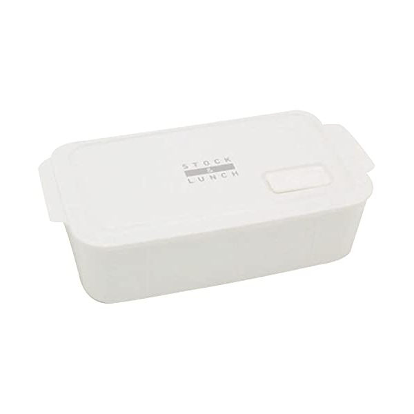 OSK 弁当箱 ランチボックス ストック＆ランチ 500mL ホワイト (保存容器/フタをしたままレンジOK/簡単密閉) 日本製 食洗機対応 STL-500 D2310