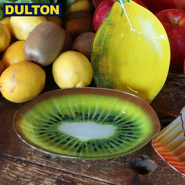 DULTON GLASS FARMER PLATE KIWI (品番：G815-97