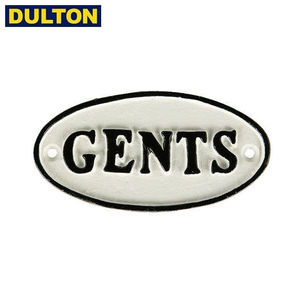 DULTON IRON OVAL SIGN WT/BK GENTS 【品番：S455-176WGE】 ダルトン インダストリアル アメリカン ヴィンテージ 男前 アイアン オーバルサイン ジェンツ ホワイト/ブラック