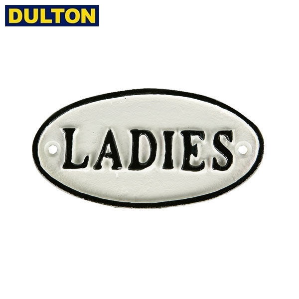 DULTON IRON OVAL SIGN WT/BK LADIES 【品番：S455-176WLA】 ダルトン インダストリアル アメリカン ヴィンテージ 男前 アイアン オーバルサイン レディース ホワイト/ブラック