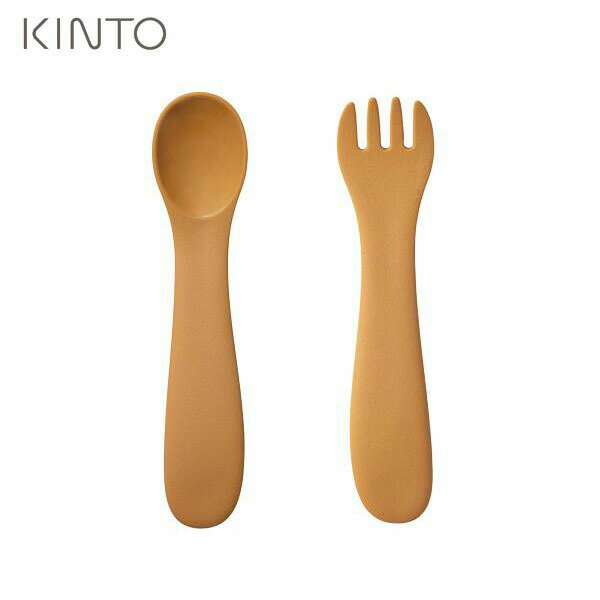 KINTO BONBO ベビー＆キッズ スプーン&フォーク イエロー キントー 子ども用食器 ベビー食器 丈夫 軽い 割れない ギフト