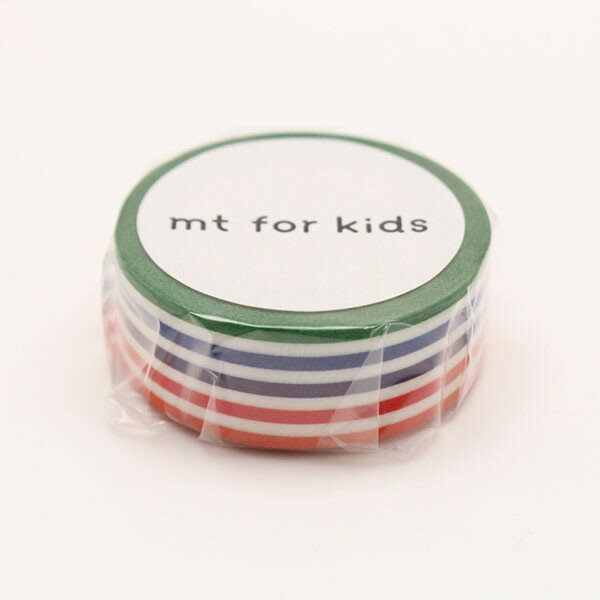 【店内全品ポイント10倍】mt for kids カラフル・ボーダー マスキングテープ MT01KID003 カモ井加工紙